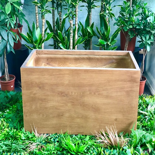 Fiber Clay Wooden Finish Rect